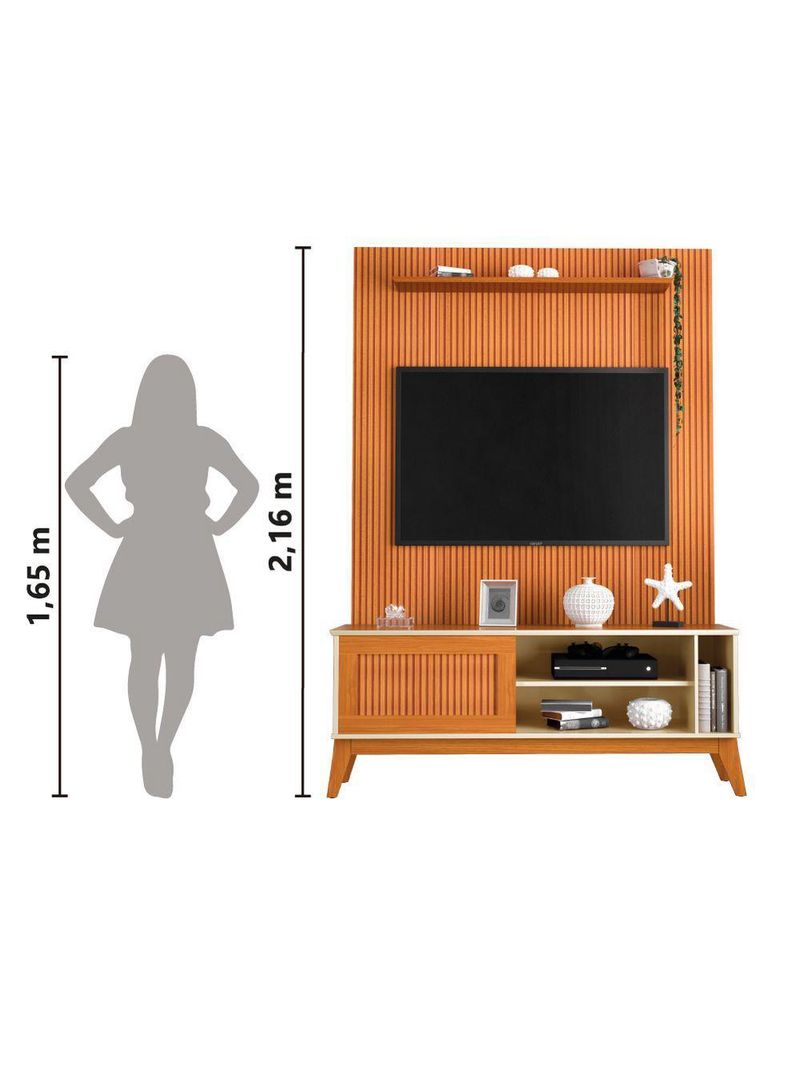 Rack Bancada Aruba Com Painel Para Tv Até 55 Polegadas Egeo