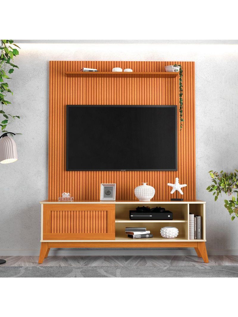 Rack Bancada Aruba Com Painel Para Tv Até 55 Polegadas Egeo