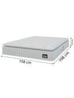Cama Box Casal Queen Colchão Espuma D45 Lazio Pillow Top 158x198x62cm Branco Hellen
