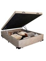 Cama Box Baú Casal Suede SerenePrime Bege 138x188x44