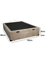 Cama Box Baú Casal Suede SerenePrime Bege 138x188x44