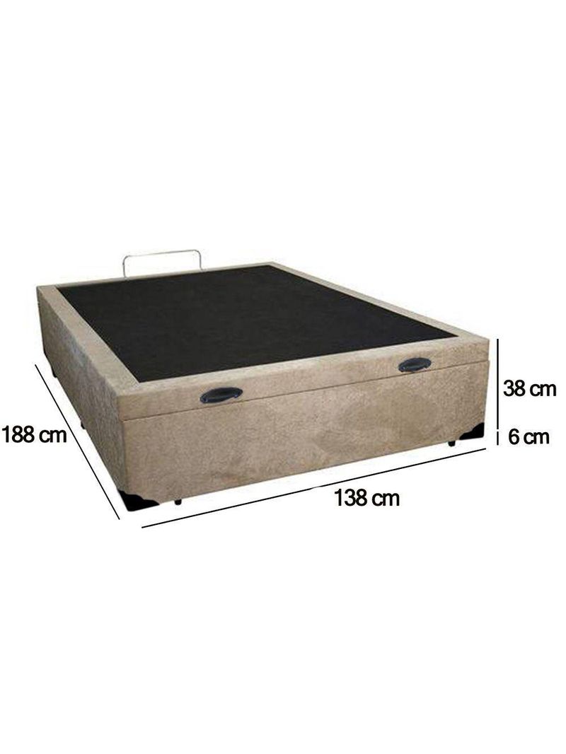 Cama Box Baú Casal Suede SerenePrime Bege 138x188x44