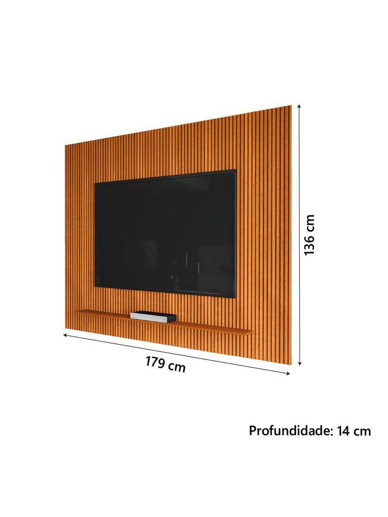 Painel Para Tv Até 75 Polegadas Ripado Impressão 3d Avante 1,79m Cedro Edn