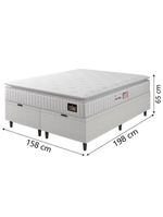 Cama Box Baú Casal Queen Colchão Espuma D33 Pillow Top Van Gogh 158x198x65cm Branco Hellen