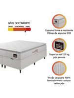 Cama Box Baú Casal Queen Colchão Espuma D33 Pillow Top Van Gogh 158x198x65cm Branco Hellen