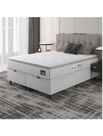 Cama Box Baú Casal Queen Colchão Espuma D33 Pillow Top Van Gogh 158x198x65cm Branco Hellen