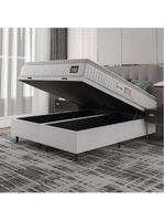 Cama Box Baú Casal Queen Colchão Espuma D33 Pillow Top Van Gogh 158x198x65cm Branco Hellen