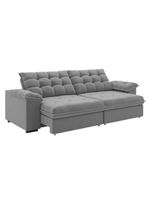 Sofá Retrátil E Reclinável Bipartido 2,50m 4 Lugares Palermo Slim Luizzi Chumbo