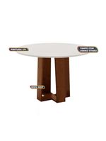 Mesa Sala De Jantar 4 Cadeiras Redonda 1,03m Cedro/Off White