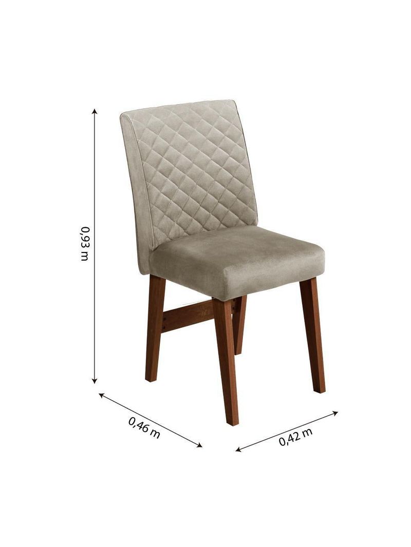 Mesa Sala De Jantar 4 Cadeiras Redonda 1,03m Cedro/Off White