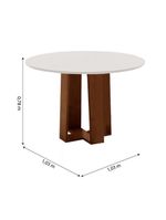 Mesa Sala De Jantar 4 Cadeiras Redonda 1,03m Cedro/Off White