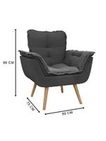 Kit 2 Poltronas Decorativas Dubai Para Sala Veludo Cinza Selmer