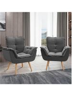 Kit 2 Poltronas Decorativas Dubai Para Sala Veludo Cinza Selmer