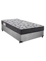 Cama Box Solteiro Suede + Colchão De Espuma D33 - Sereneprime - 88cm Cinza