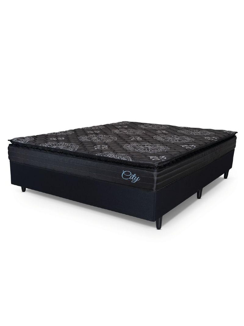 Cama Box Casal Queen Colchão City Pillow Top Hellen
