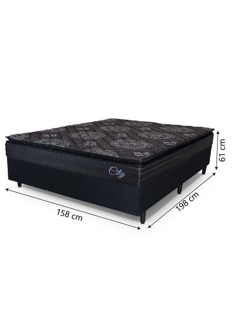 Cama Box Casal Queen Colchão City Pillow Top Hellen