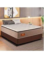 Cama Box Casal King Gazin Colchão Com Molas Ensacadas 193x203x72cm Azera Branco/bege