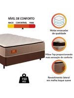 Cama Box Casal King Gazin Colchão Com Molas Ensacadas 193x203x72cm Azera Branco/bege