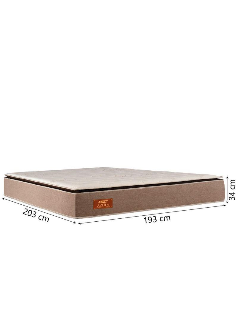 Cama Box Casal King Gazin Colchão Com Molas Ensacadas 193x203x72cm Azera Branco/bege