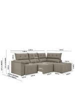 Sofá De Canto Retrátil E Reclinável 4 Lugares Santorini Veludo Luizzi Cappuccino