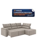 Sofá De Canto Retrátil E Reclinável 4 Lugares Santorini Veludo Luizzi Cappuccino