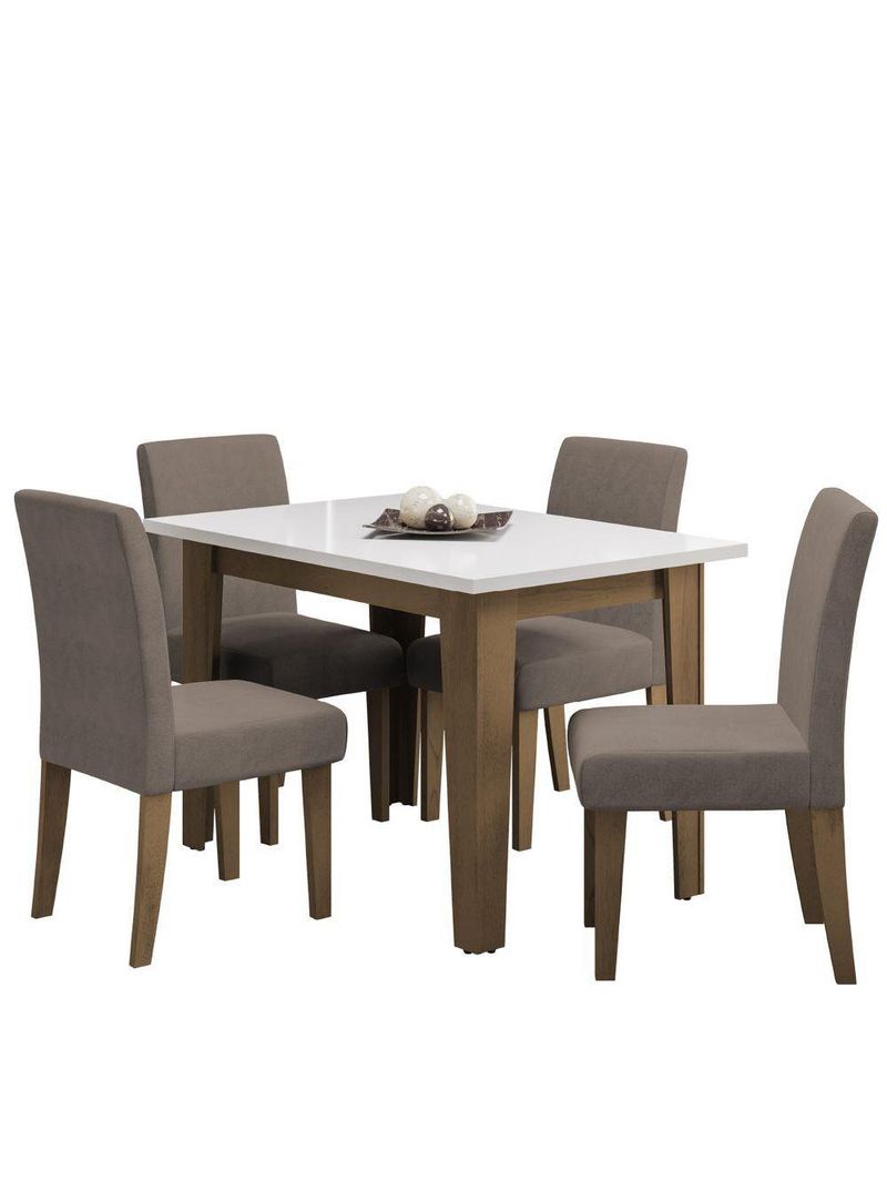 Conjunto de Mesa Sala de Jantar Miami  4 Cadeiras Trieste