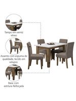 Conjunto de Mesa Sala de Jantar Miami  4 Cadeiras Trieste