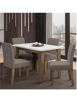 Conjunto de Mesa Sala de Jantar Miami  4 Cadeiras Trieste
