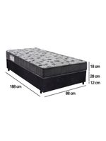 Cama Box Solteiro Suede + Colchão De Espuma D33 - Sereneprime - 88cm Preto