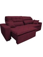 Sofá 2,92m Retrátil E Reclinável Com Molas Cama Inbox Confort Tecido Suede Velusoft Vinho