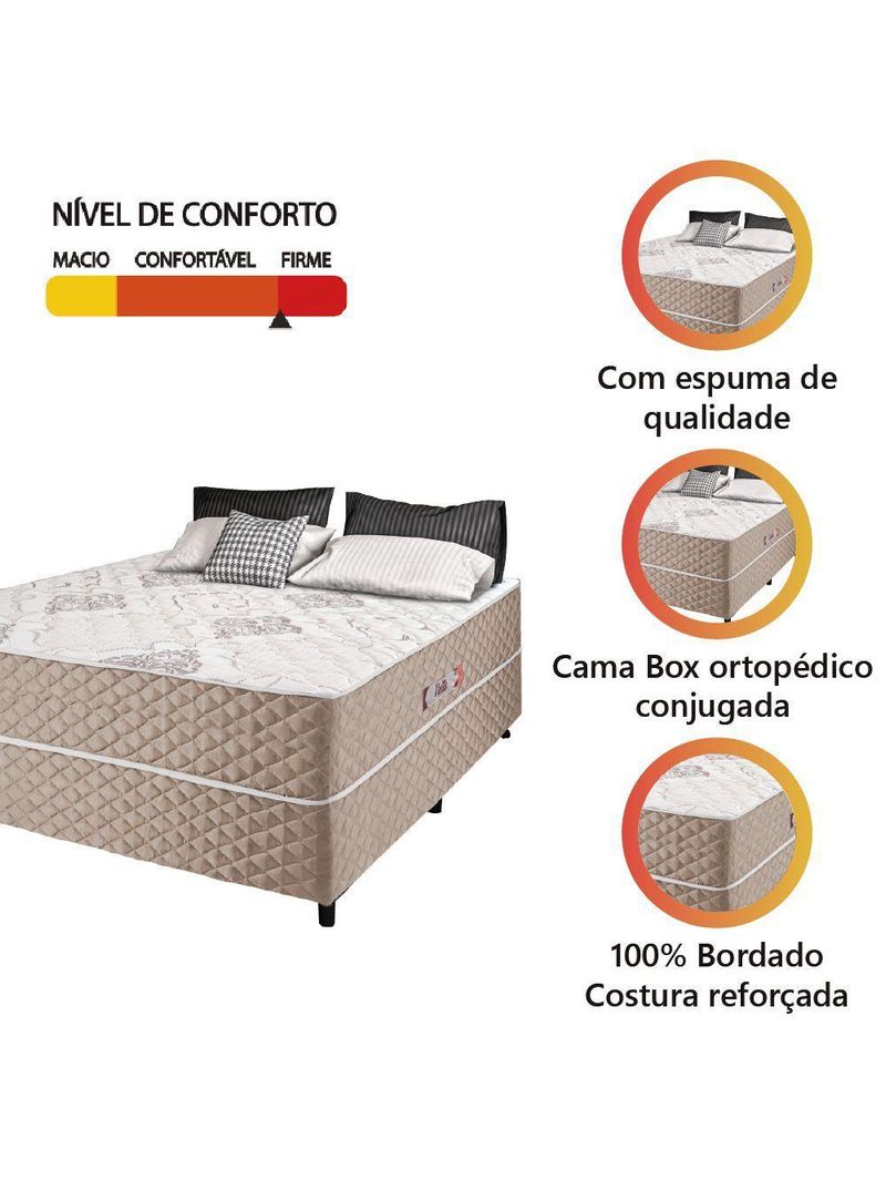 Cama Box Casal Conjugada Ortopédico Alpha Espuma