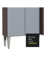 Armário De Cozinha Com Balcão E Paneleiro Rustic/Cinza