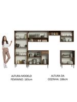 Armário De Cozinha Com Balcão E Paneleiro Rustic/Cinza