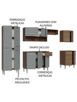 Armário De Cozinha Com Balcão E Paneleiro Rustic/Cinza