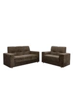 Sofá 2 e 3 Lugares Turin Suede Flash Estofados Marrom