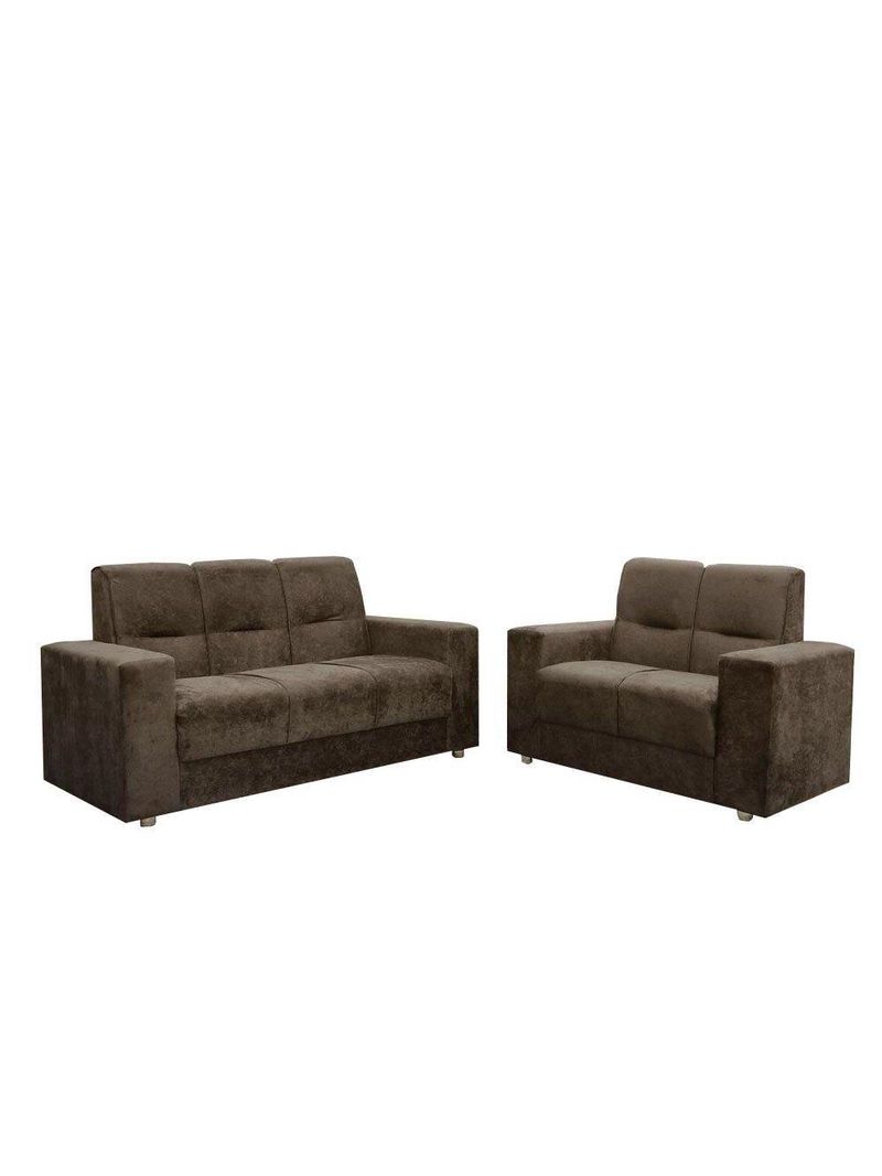 Sofá 2 e 3 Lugares Turin Suede Flash Estofados Marrom