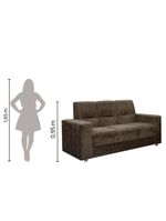 Sofá 2 e 3 Lugares Turin Suede Flash Estofados Marrom
