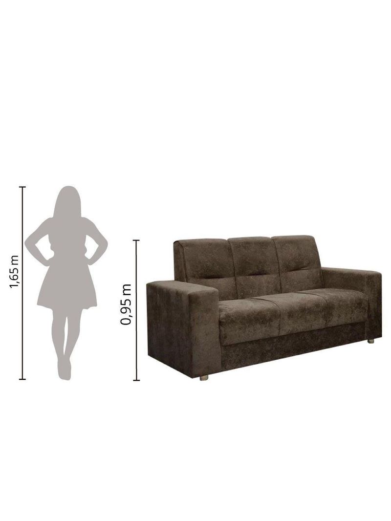 Sofá 2 e 3 Lugares Turin Suede Flash Estofados Marrom