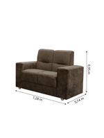 Sofá 2 e 3 Lugares Turin Suede Flash Estofados Marrom