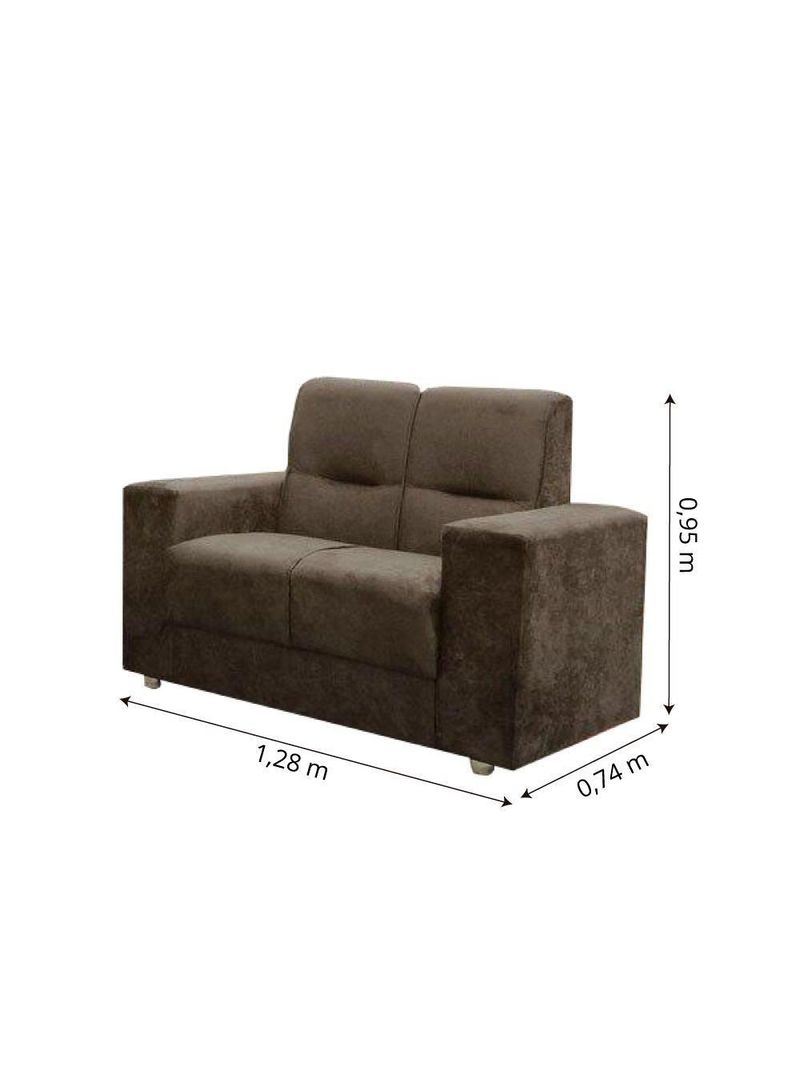 Sofá 2 e 3 Lugares Turin Suede Flash Estofados Marrom