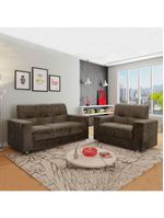 Sofá 2 e 3 Lugares Turin Suede Flash Estofados Marrom