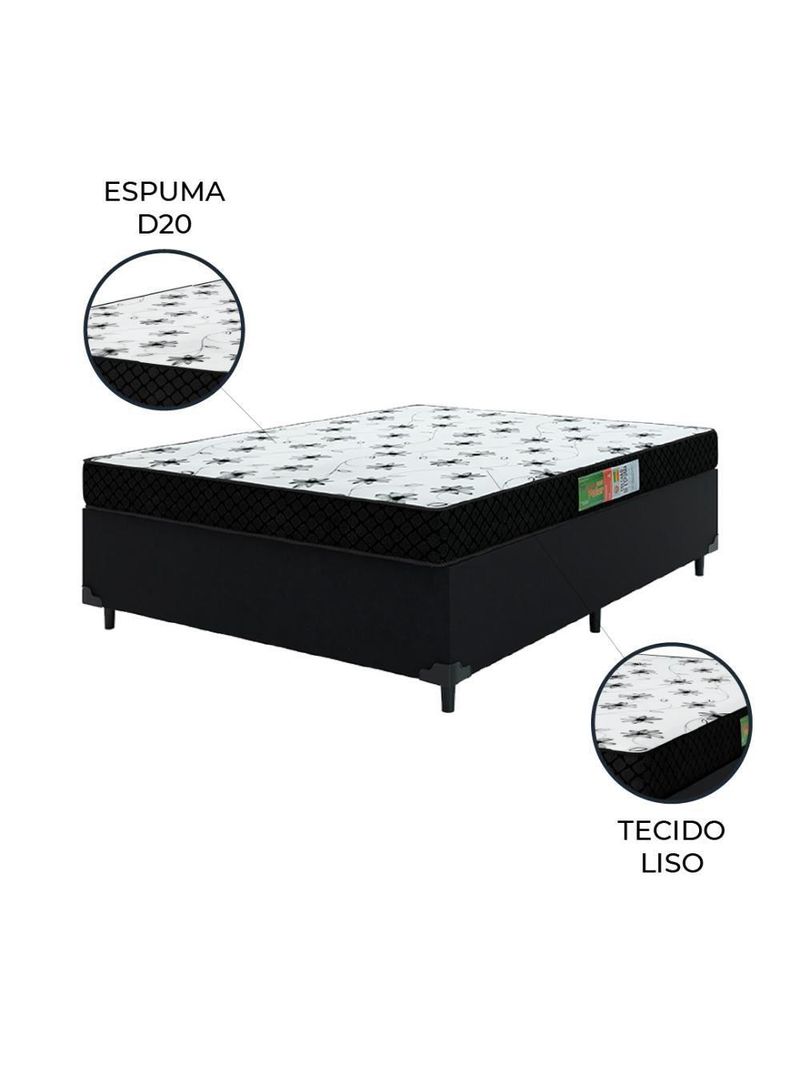 Cama Box Casal Colchão Espuma 138X188X50Cm Polar