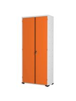 Armário Aço Escritório Fechadura 3 Prateleiras Ea302 Laranja