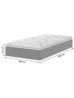 Colchão Solteiro Molas Ensacadas Pillow Top 88x188x25cm Martino Cinza Umaflex Cinza