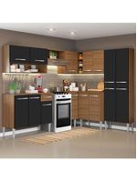 Armário de Cozinha de Canto Emilly com Balcão e Adega Preto