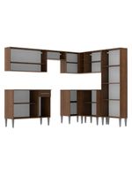 Armário de Cozinha de Canto Emilly com Balcão e Adega Preto