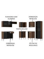 Armário de Cozinha de Canto Emilly com Balcão e Adega Preto