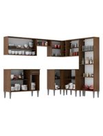 Armário de Cozinha de Canto Emilly com Balcão e Adega Preto