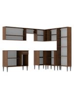 Armário de Cozinha de Canto Emilly com Balcão e Adega Preto