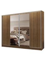 Guarda-roupa Casal Madesa Apolo 4 Portas De Correr Com Espelho Rustic